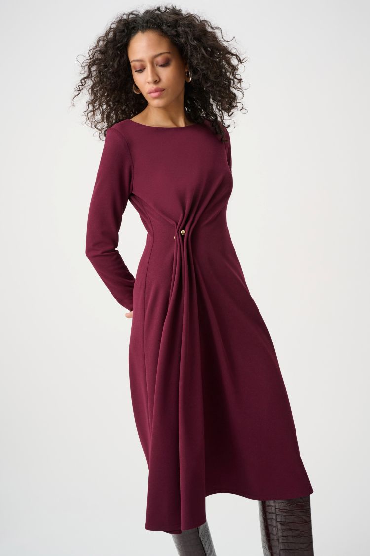Midi Wrap Dress With Button Detail