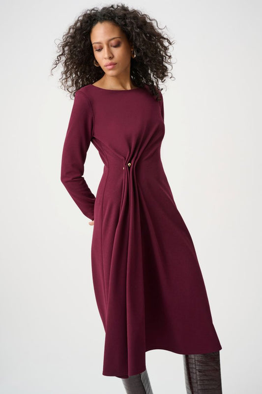 Midi Wrap Dress With Button Detail