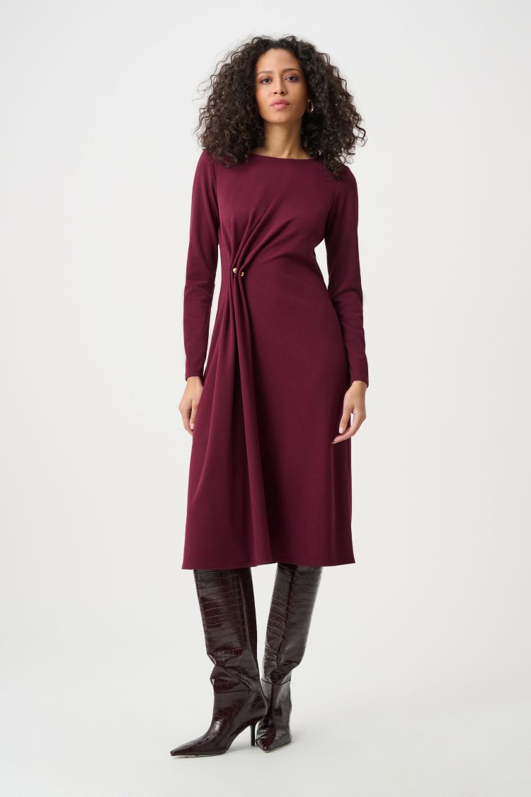 Midi Wrap Dress With Button Detail
