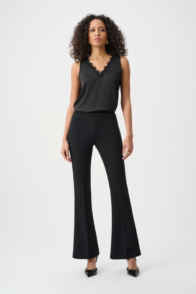 Flared Pull On Crepe Pants