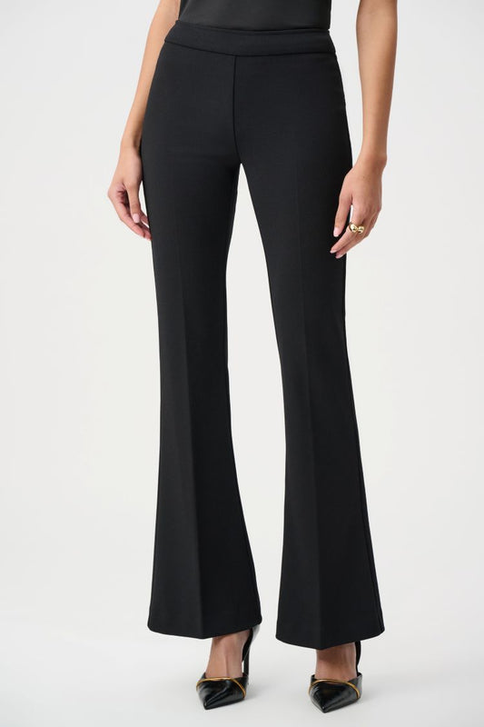 Flared Pull On Crepe Pants