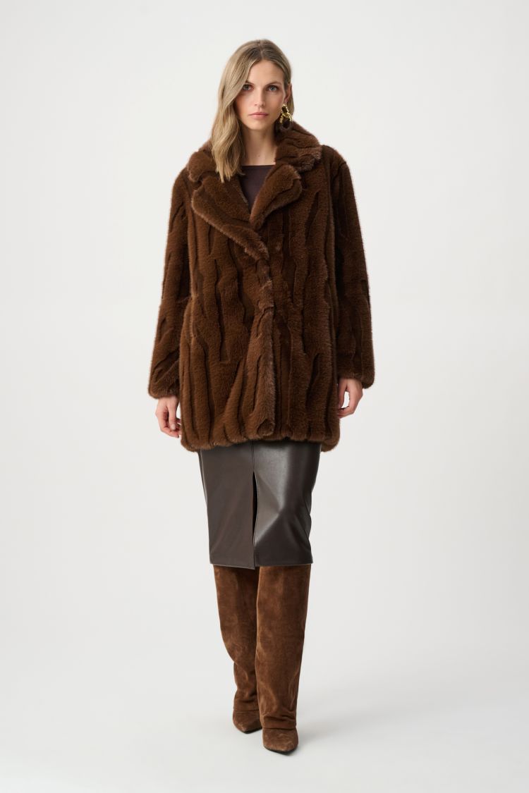 Textured Faux Fur Coat