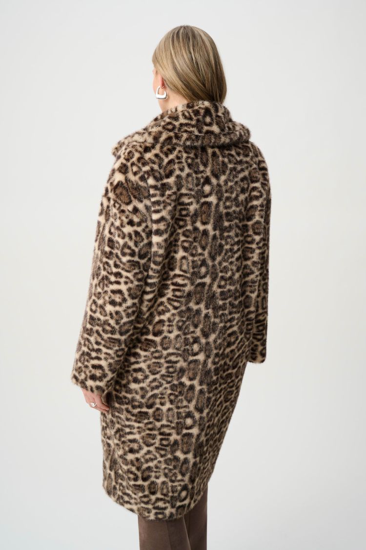 Faux Fur Leopard Print Coat