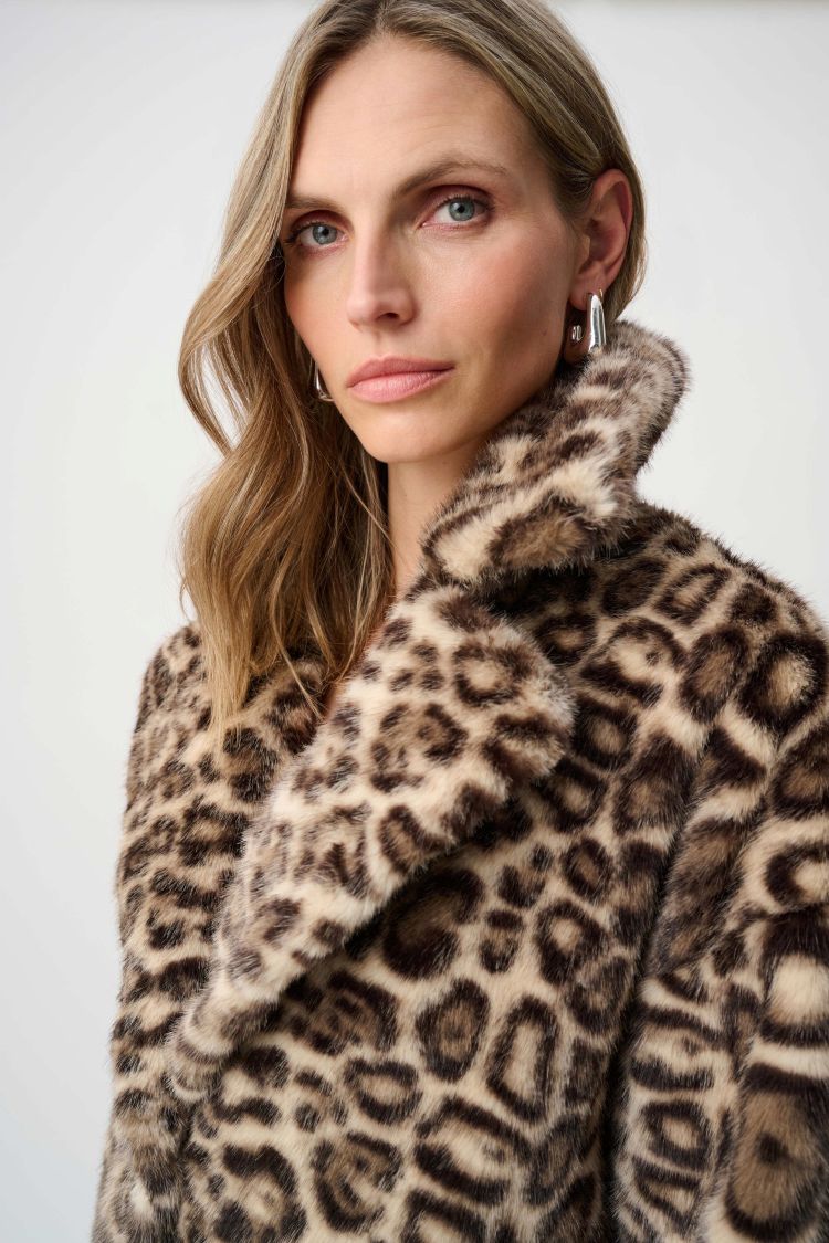 Faux Fur Leopard Print Coat