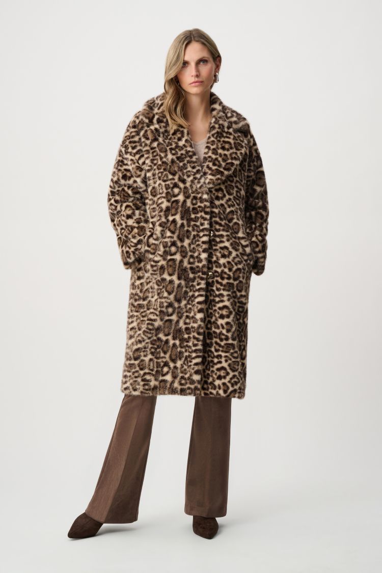 Faux Fur Leopard Print Coat