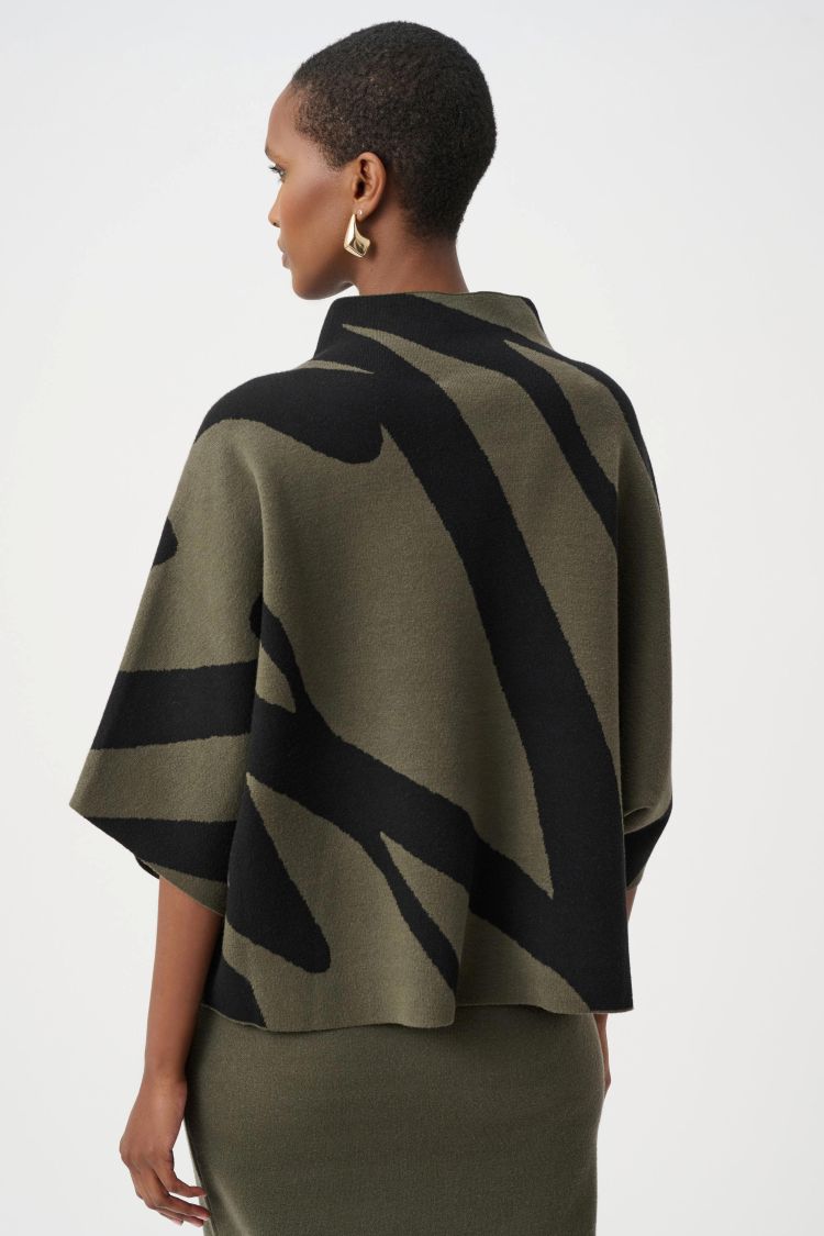 Mock Neck Abstract Pullover