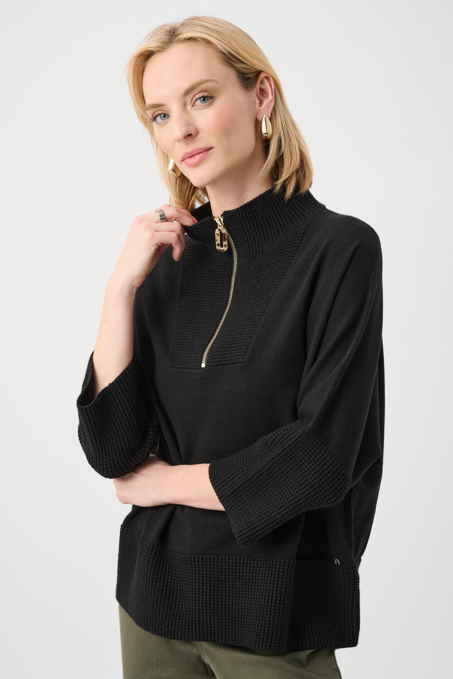 Half Zip Funnel Neck Sweater