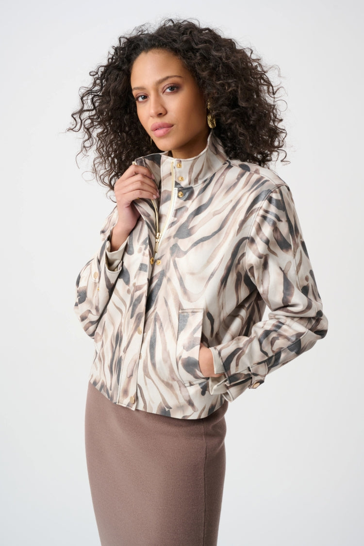Joseph Ribkoff Foiled Faux Suede Jacket