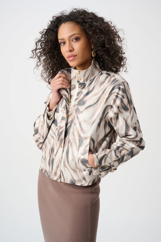Joseph Ribkoff Foiled Faux Suede Jacket
