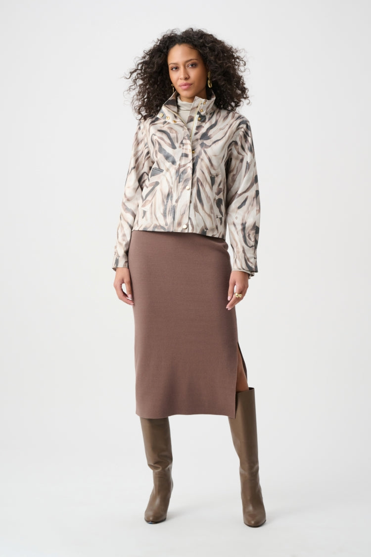 Joseph Ribkoff Foiled Faux Suede Jacket