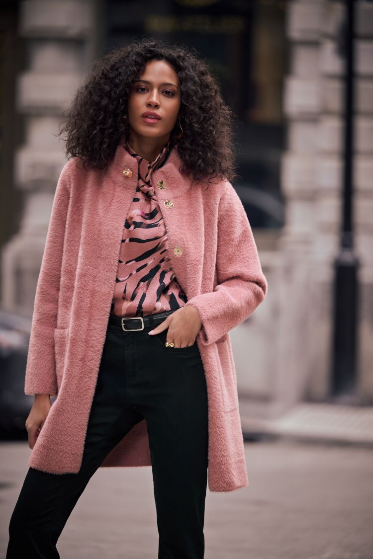 Long Faux Fur Coat | Joseph Ribkoff Style: 263955 – Fashionista+
