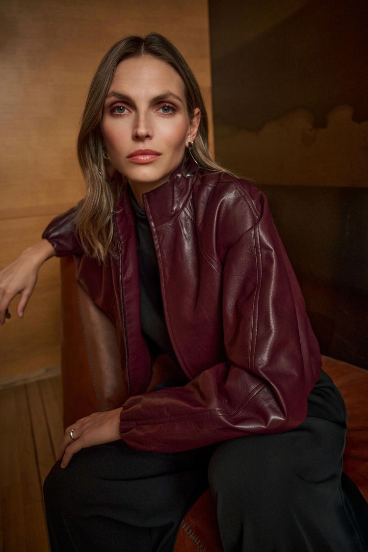 Mock Neck Bomber Jacket