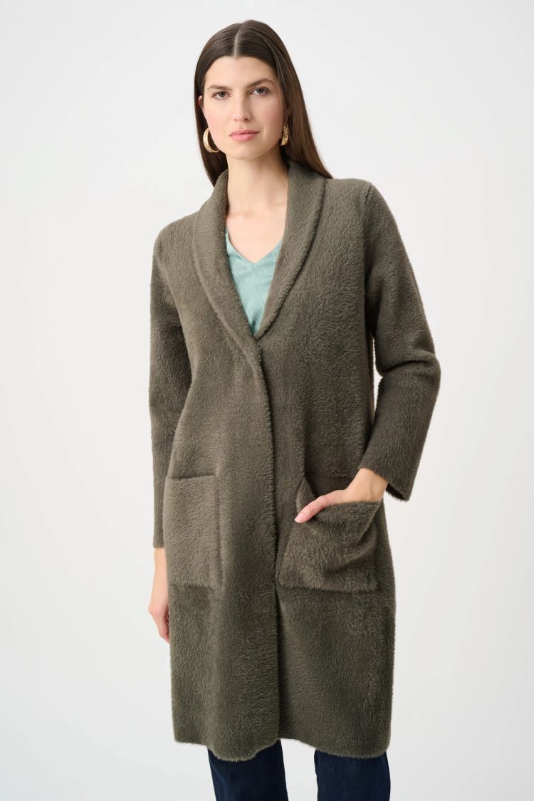 Faux Fur Coat With Detachable Collar