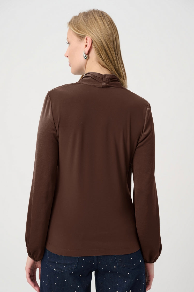 Joseph Ribkoff Faux-Wrap Satin Top