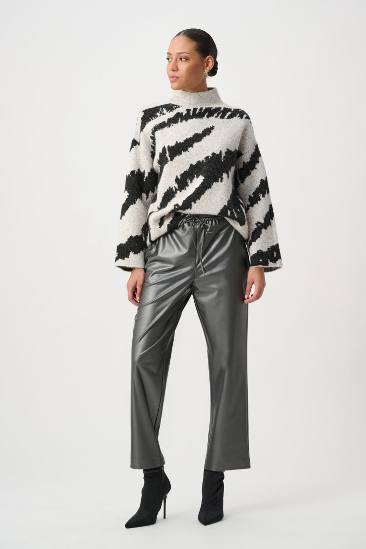 Joseph Ribkoff Leatherette Straight-Leg Pants