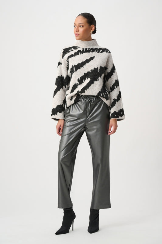 Joseph Ribkoff Leatherette Straight-Leg Pants