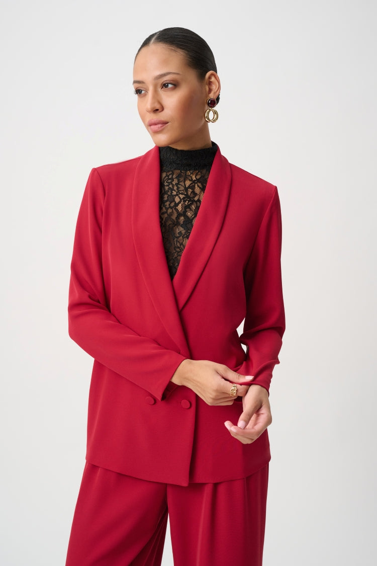 Joseph Ribkoff Jewel Button Shawl Collar Blazer