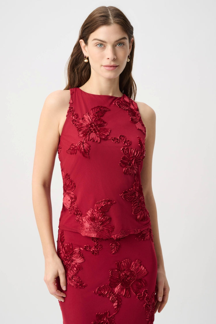 Joseph Ribkoff Applique Knit Sleeveless Top