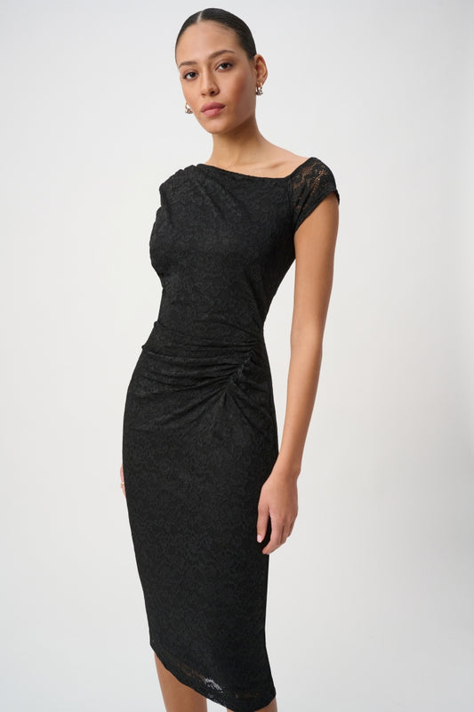 Joseph Ribkoff Lace Off-Shoulder Sheath Dress