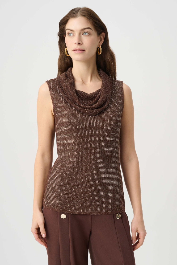 Joseph Ribkoff Metallic Cowl Neck Top
