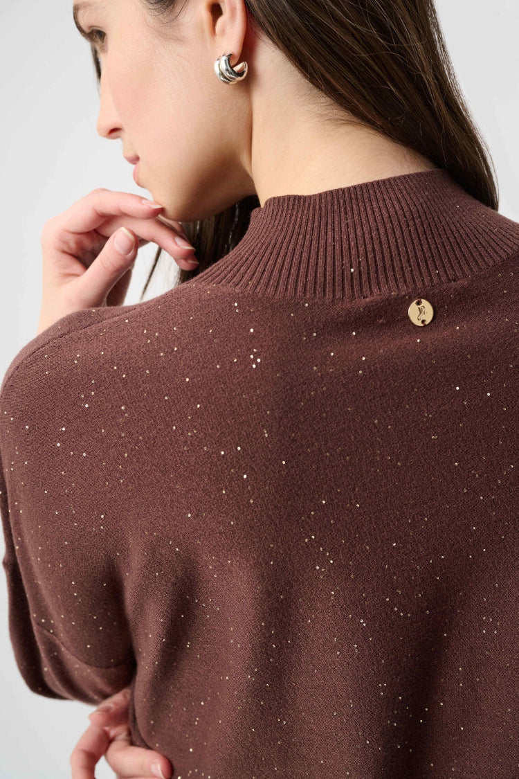 Joseph Ribkoff Sequin Knit Mock Neck Sweater