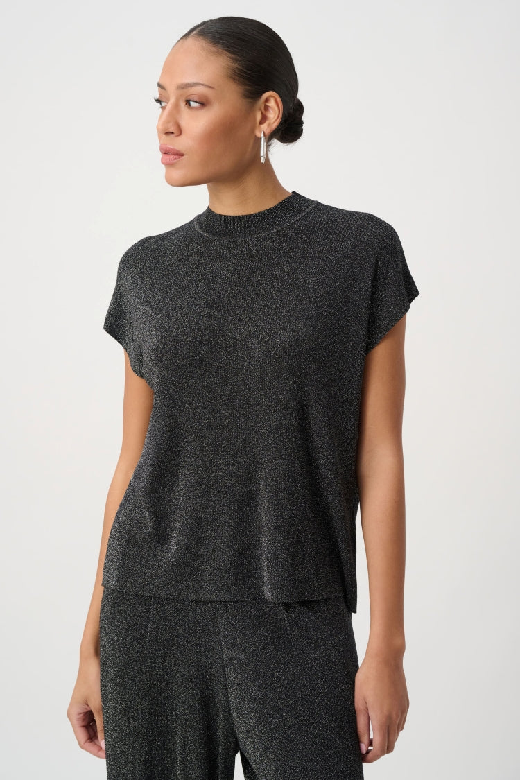 Joseph Ribkoff Metallic Jewel Embellished Top
