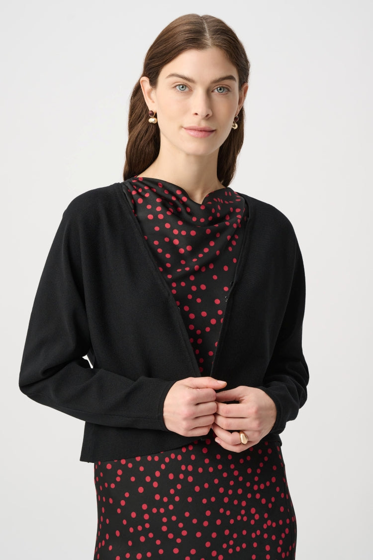 Joseph Ribkoff Faux Fur Collar Knit Top