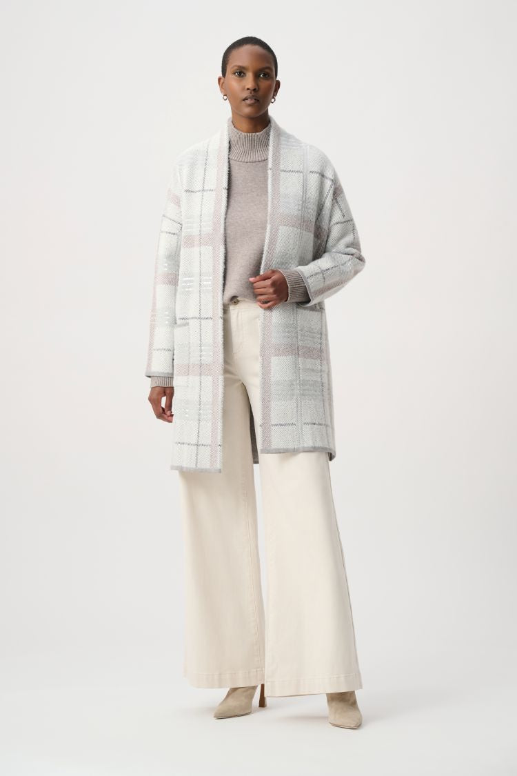 Joseph Ribkoff Plaid Open Front Cardigan