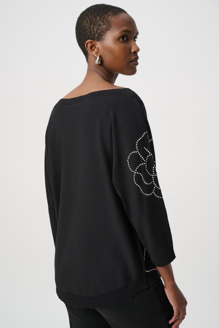 Joseph Ribkoff Floral Jewel Embellished Pullover