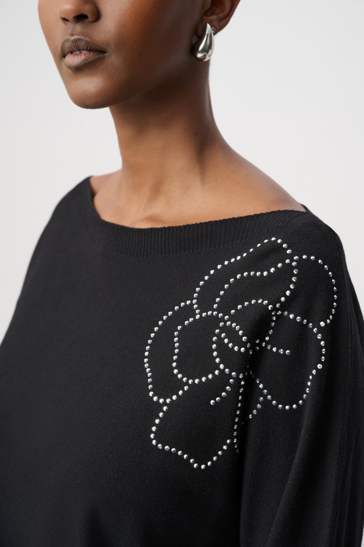 Joseph Ribkoff Floral Jewel Embellished Pullover