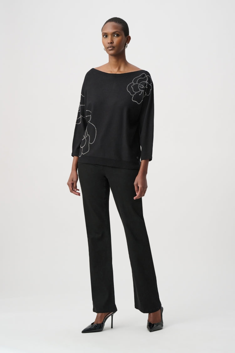 Joseph Ribkoff Floral Jewel Embellished Pullover