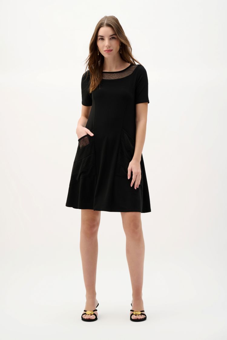 Knee Length Dress With Mesh