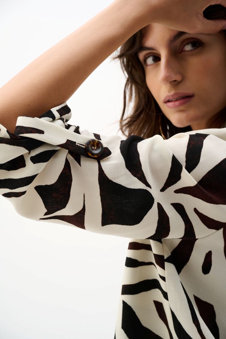 Abstract Floral Print Blouse