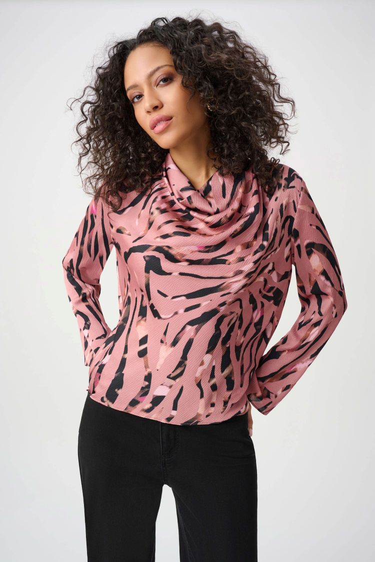 Textured Animal Print Blouse