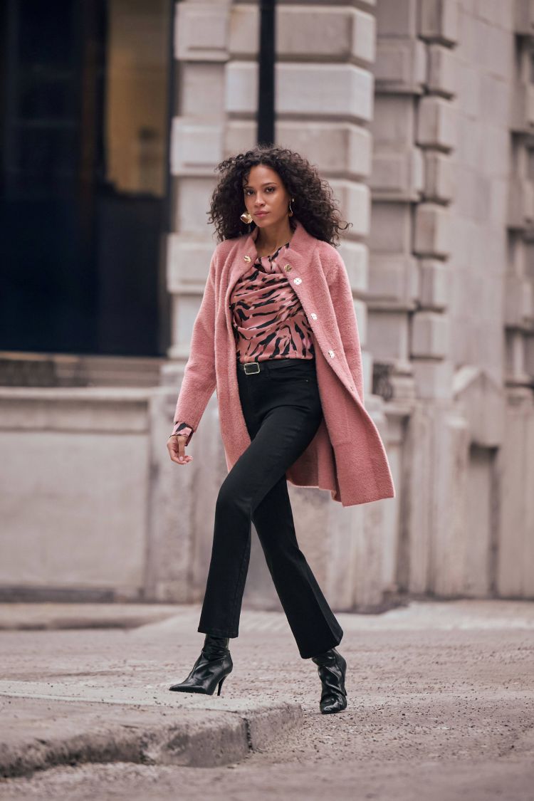 Textured Animal Print Blouse