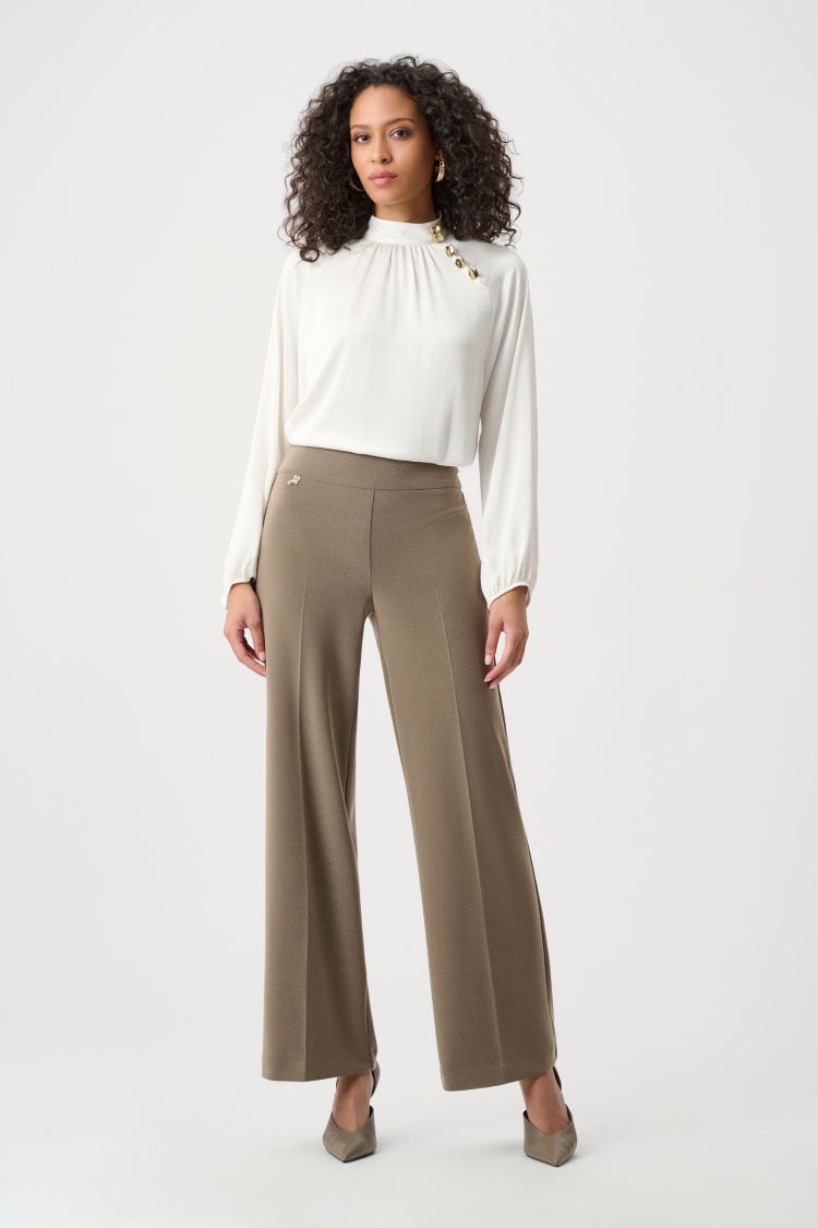 Silky Wide Leg Pull-On Pants