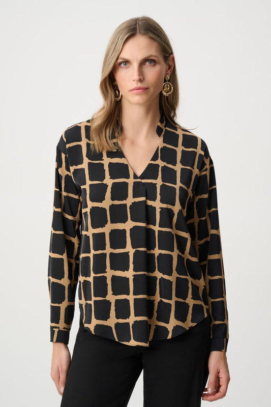 V-Neck Button Blouse
