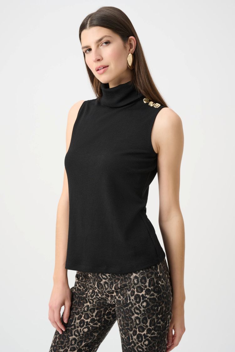 Fitted Sleeveless Turtleneck Top