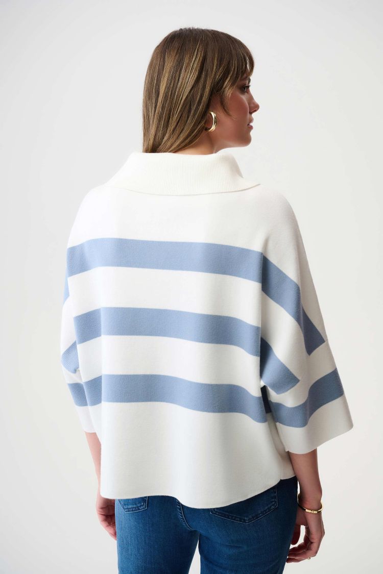Stripe Boxy Half Zip Sweater