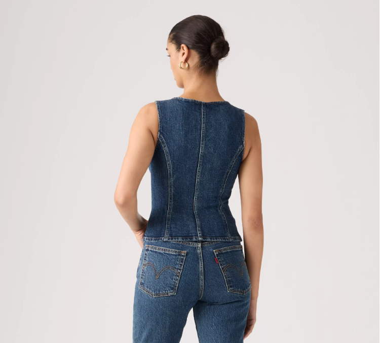 Denim Button Up Vest