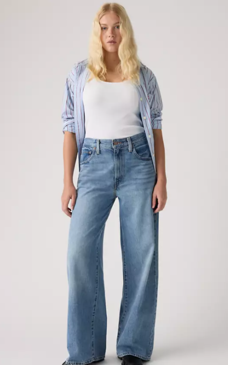 Cinch Wide-Leg Jeans