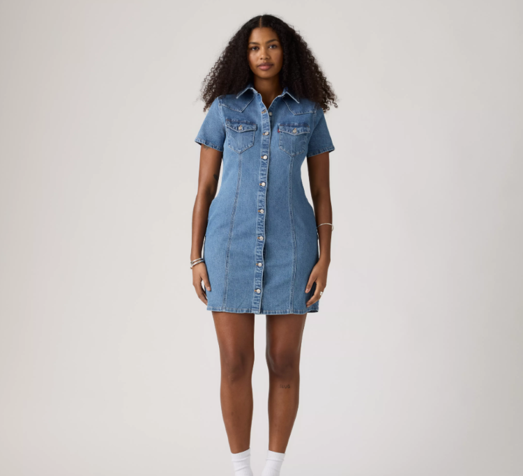 Trace Western Denim Dress