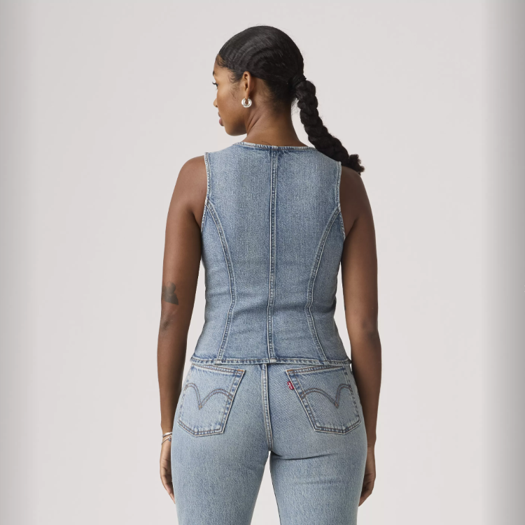 Denim Button Up Vest