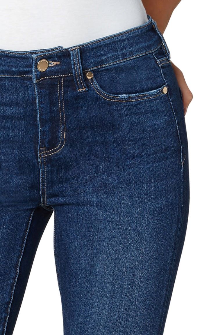 Liverpool Dark Wash skinny jeans Close up