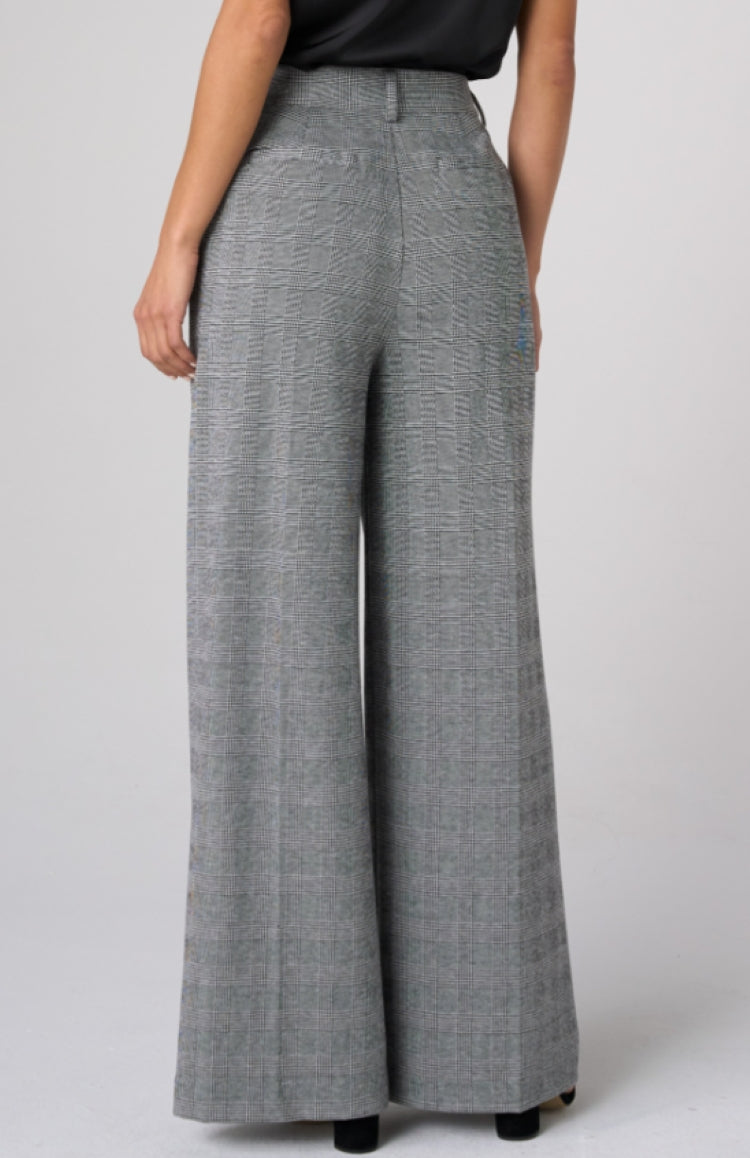 Liverpool Glen Plaid Brooke Wide Leg Trouser
