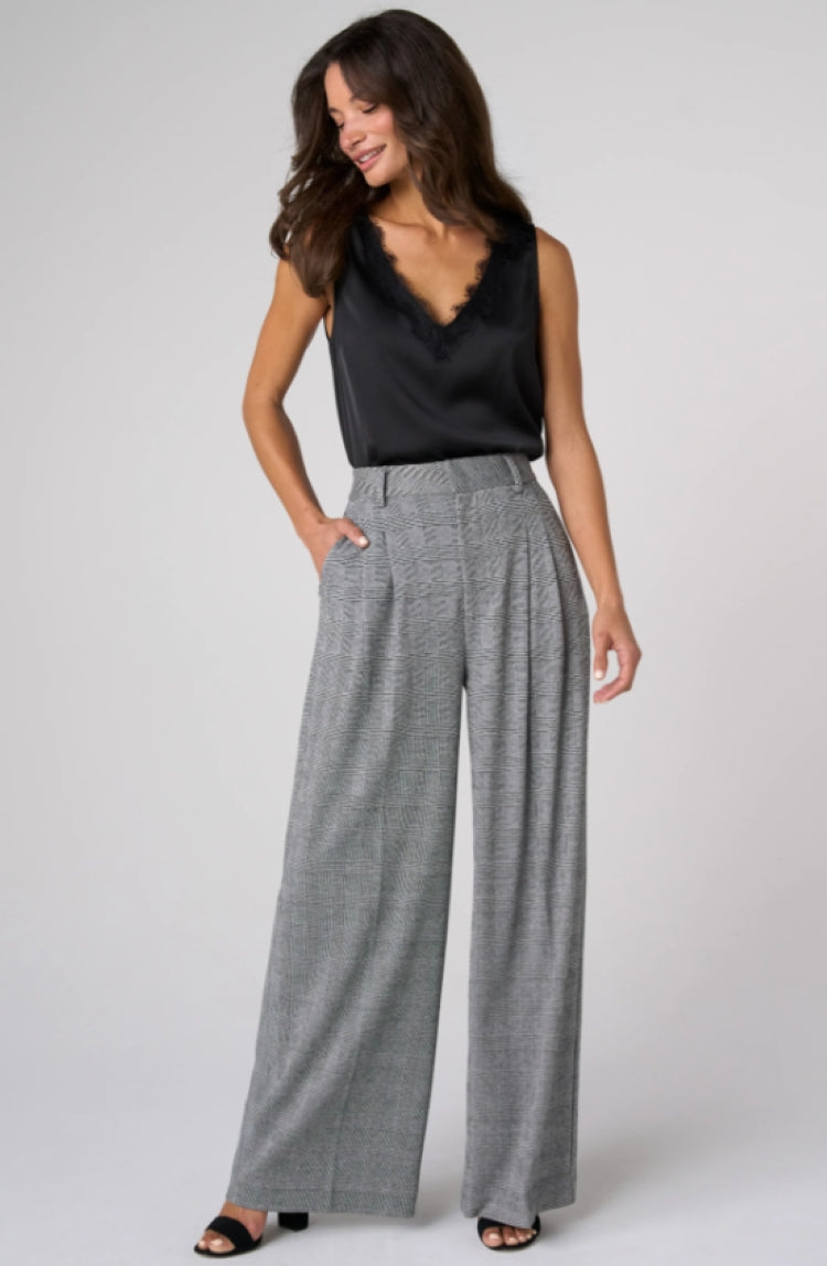 Liverpool Glen Plaid Brooke Wide Leg Trouser