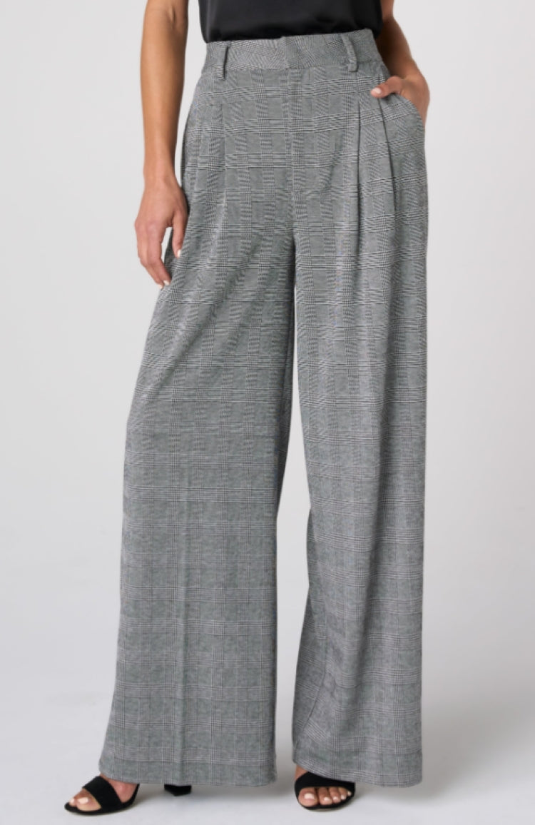 Liverpool Glen Plaid Brooke Wide Leg Trouser