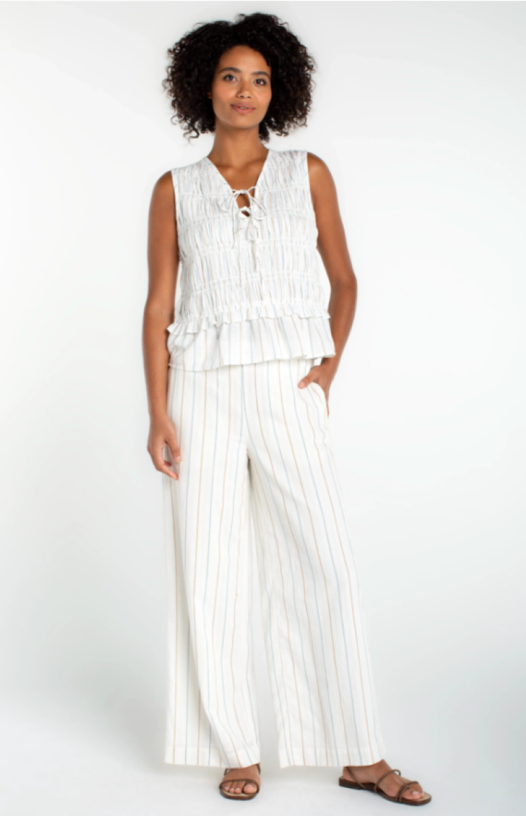 Sleeveless Tie Front Top