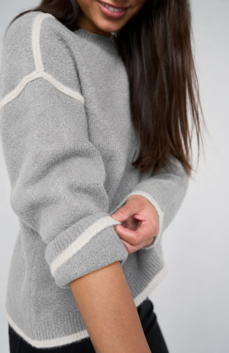 Liverpool Contrast Tulip Hem Crew Neck Sweater