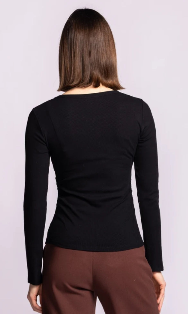 Pink Martini Seraphina Ribbed Long Sleeve Top